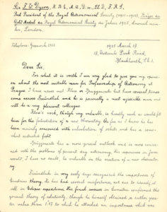 Letter from Dyson, Renate’s Book Of Letters