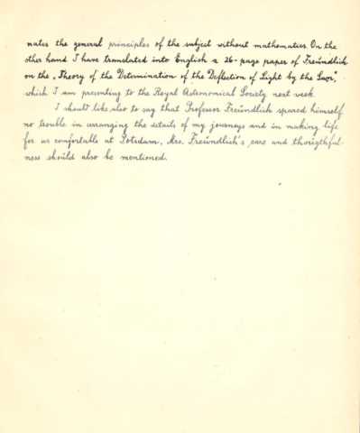 letter from Prof Milne