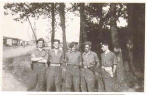 The squad of interrogators ( Bob second from the left). All changed their names, Bob Kutner became Bob Kay. All Sergeants were fluent in more than one language and were armed.