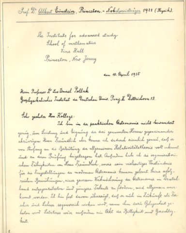 letter from Einstein