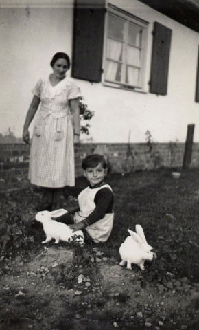 Playing with my pet rabbits