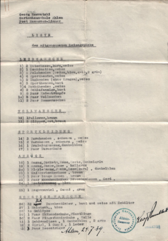 Contents of George's suitcase 2