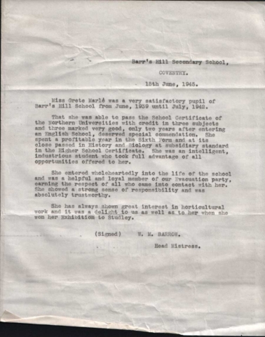 Gretl's reference from school