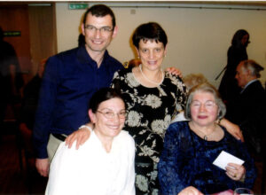 Halina with her children, Micheline (front), Jonathan and Gillian at back