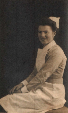 Rosa Sacharin in nurse's uniform