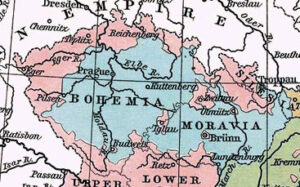 map of Sudetenland (pink)