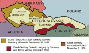 Sudetenland and other territories lost to Czechoslovakia in 1938