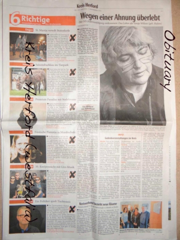 German newspaper obituary