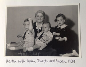 Grandma Martha with Louis, Joseph and Susan 1939
