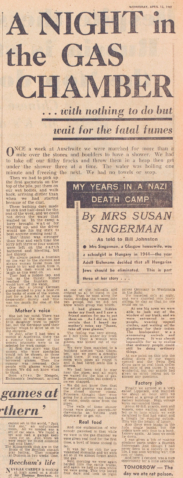 Newspaper article 12th April 1961