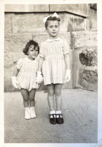 Danielle (Dany) Kahn (right) with her brother Robert (Bobby) 1947